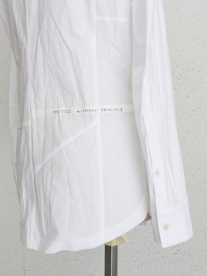 bajra　100/2×80'sタイプライター×リネコットンプリーツシャツ(131BS01) / Aホワイト