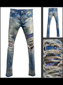 FAGASSENT　"21SS-HENRY blue"Studs Crushed stone-washed blue jean with Rainbow pig