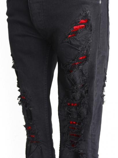FAGASSENT "WHINE black" Red stretch velvet inserted on entire crushed & ...