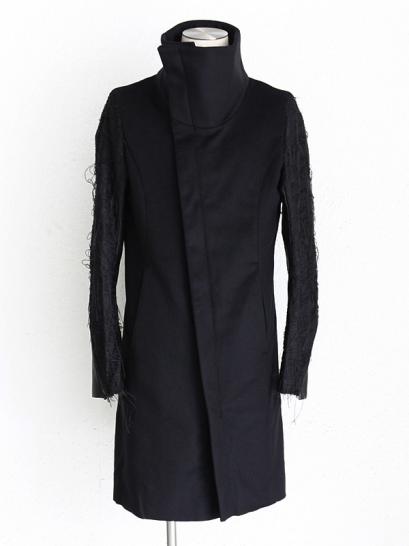 FAGASSENT　"LOG1"　Shrink leather inserted KIMONO jacquard sleeve with cashmere