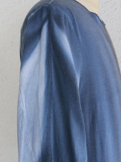 FAGASSENT　"TA2-blue oceanl" Blue asynmetric dye, long sleeve jerzy on twisted...