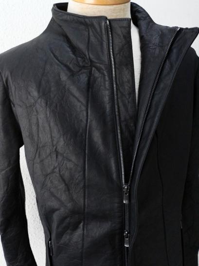 FAGASSENT　"LSH1" Black wrinkled leather seaming jacket
