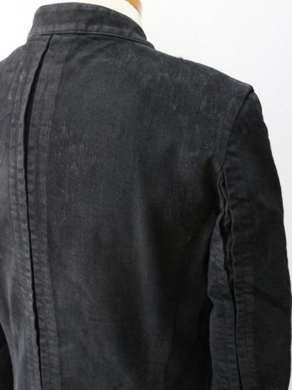 FAGASSENT　"BL1" Black distressed coat denim blouson with cotton lining