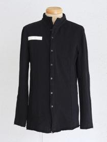 bajra　ストレッチ梨地ロングスリーブシャツジャケット(133BK08) / Aブラック×オフホワイト