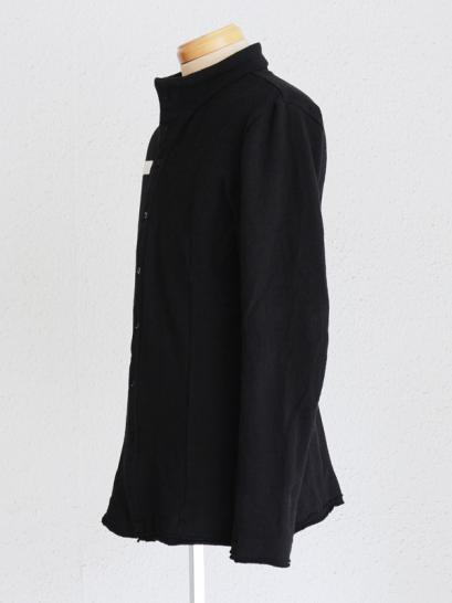 bajra　ストレッチ梨地ロングスリーブシャツジャケット(133BK08) / Aブラック×オフホワイト